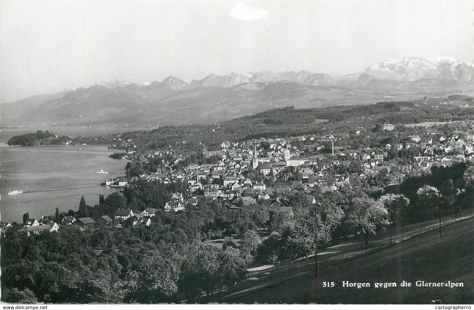 Europe Switzerland Zurich HORGEN Gegen Die Glarneralpen 1944 Postcard - Horgen