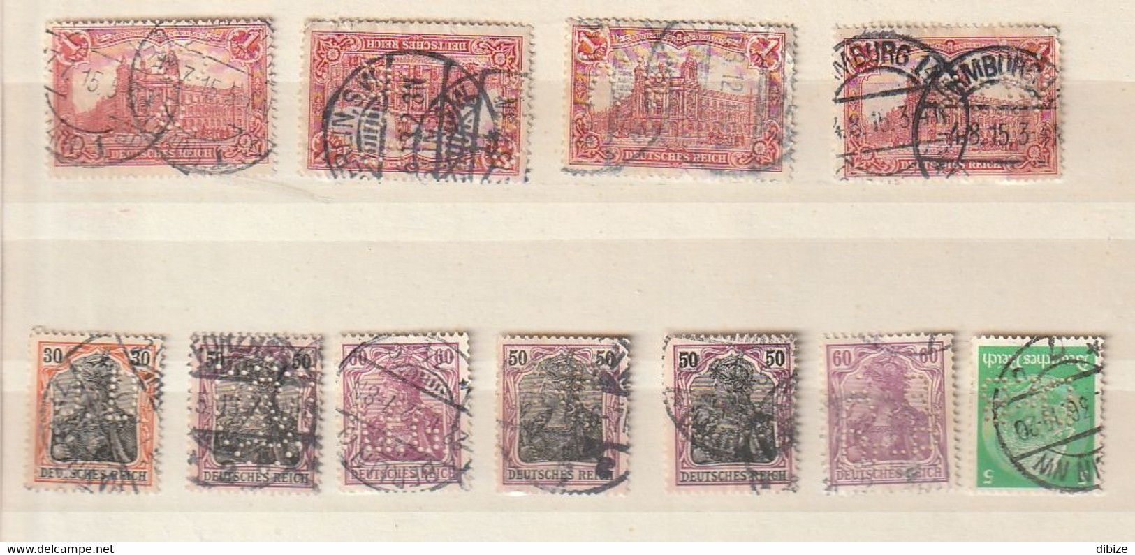 Allemagne. 11 Timbres Oblitérés. Perforés. Etat Moyen. Charnières. - Perforiert/Gezähnt