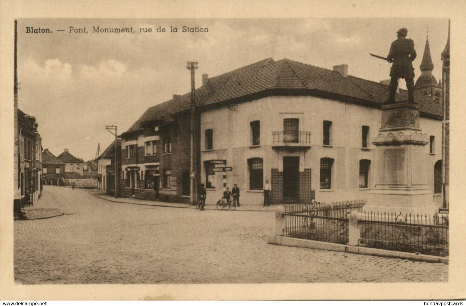 Belgium, BLATON, Pont, Monument, Rue De La Station (1920s) Postcard - Bernissart