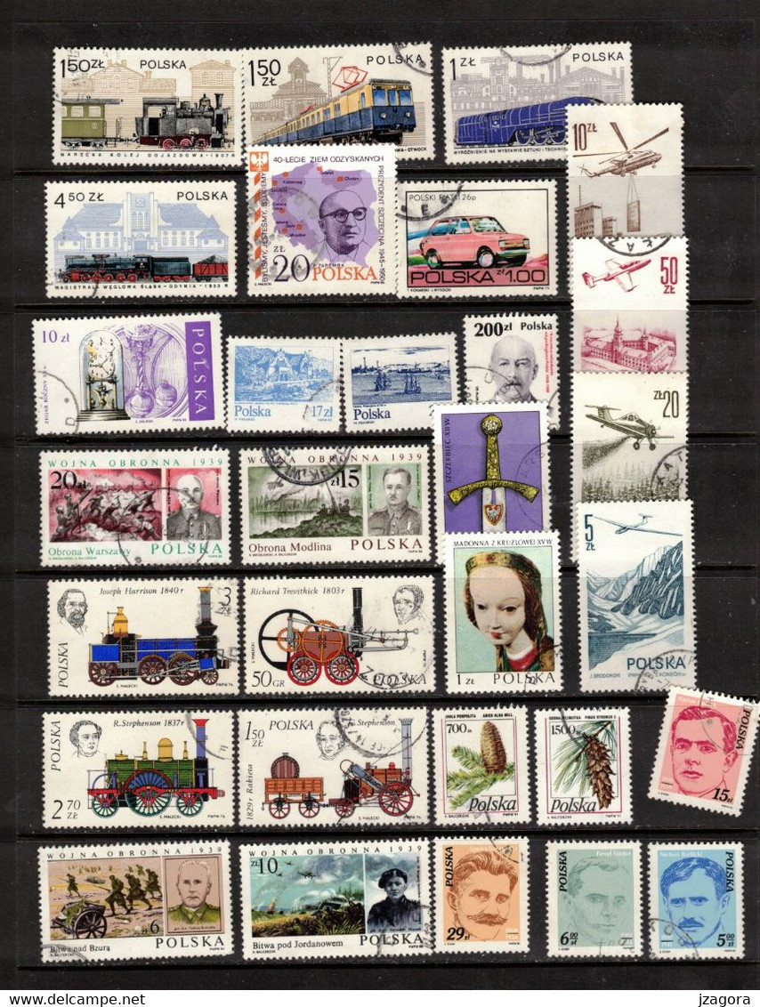 POLAND POLEN POLOGNE COLLECTION 66 USED VARIOUS STAMPS ,  SOME WITH GUM - Collections