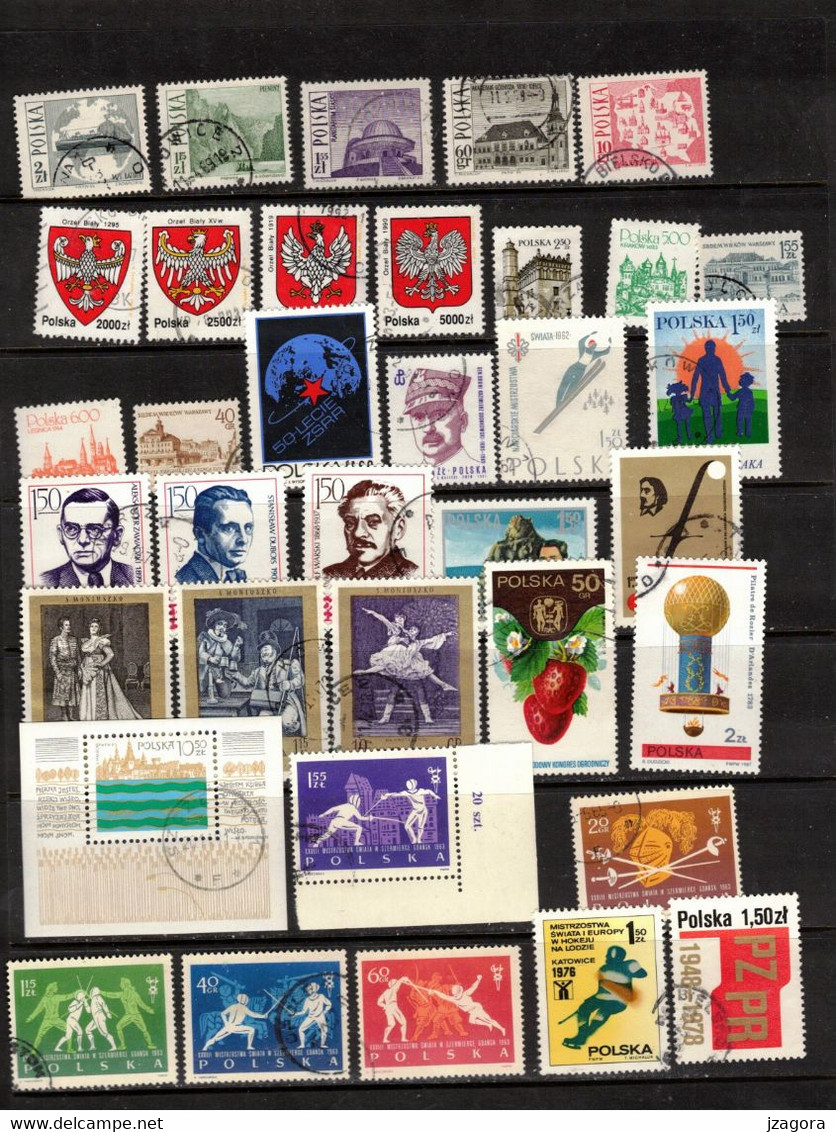 POLAND POLEN POLOGNE COLLECTION 66 USED VARIOUS STAMPS ,  SOME WITH GUM - Collezioni