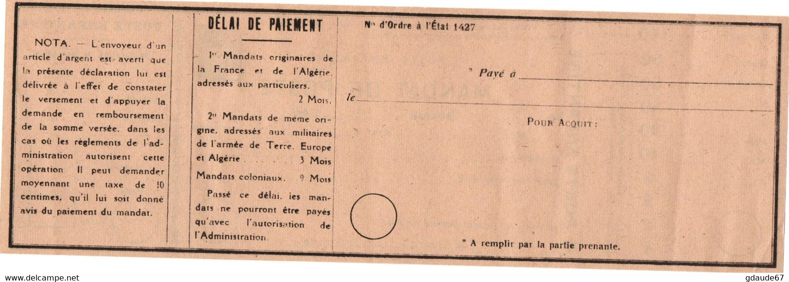 POSTE ENFANTINE - MANDAT DE POSTE FICTIF - PSEUDO ENTIER - Ficticios