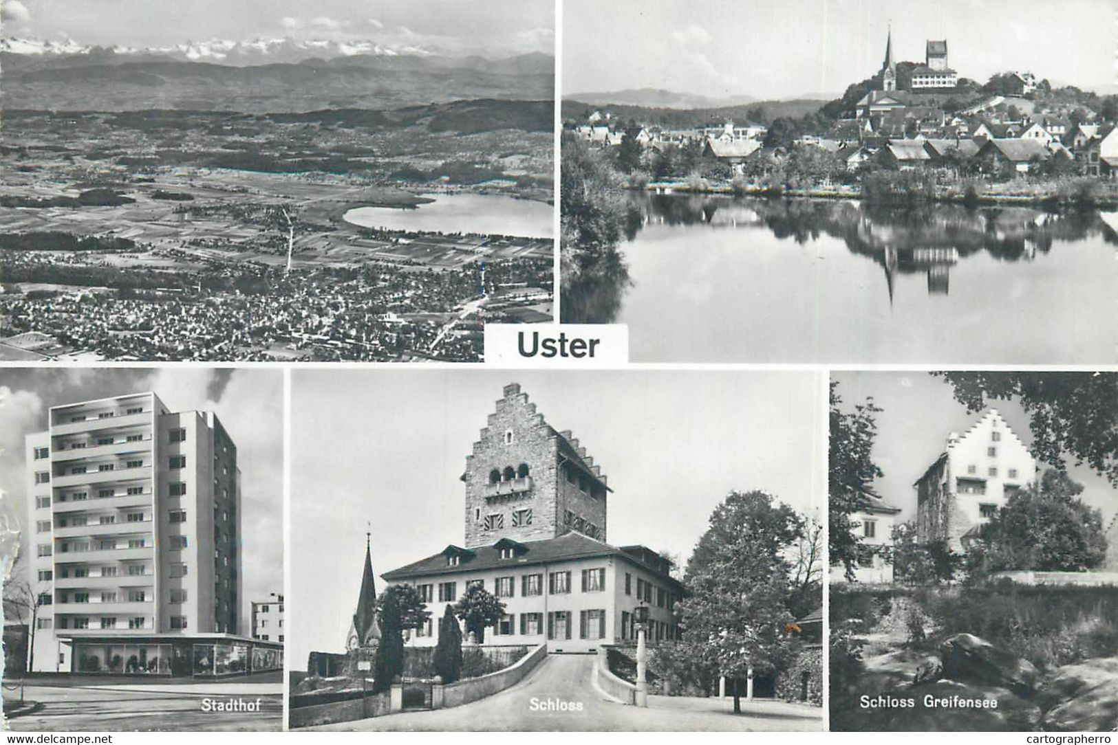 Switzerland Zurich USTER Multi View 1959 Photoglob Postcard - Uster