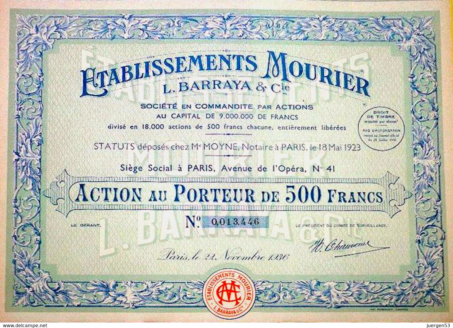 3 X Ets. MOURIER L. BARRAYA & Cie – 1923, 1931 + 1936 - Tourisme
