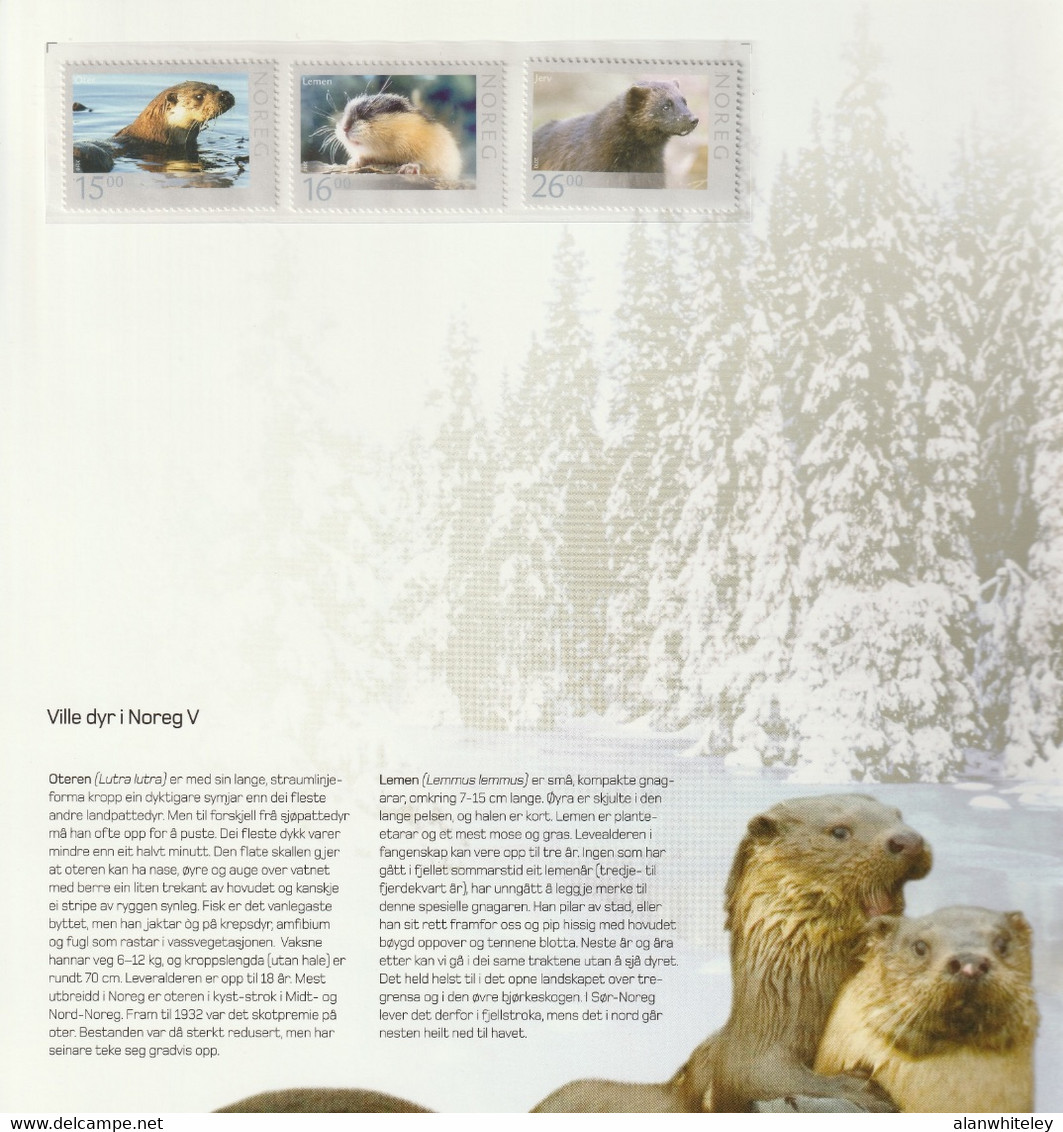 NORWAY 2010 Wild Animals (5th Issue): Collectors' Pack UM/MNH + CANCELLED - Lettres & Documents