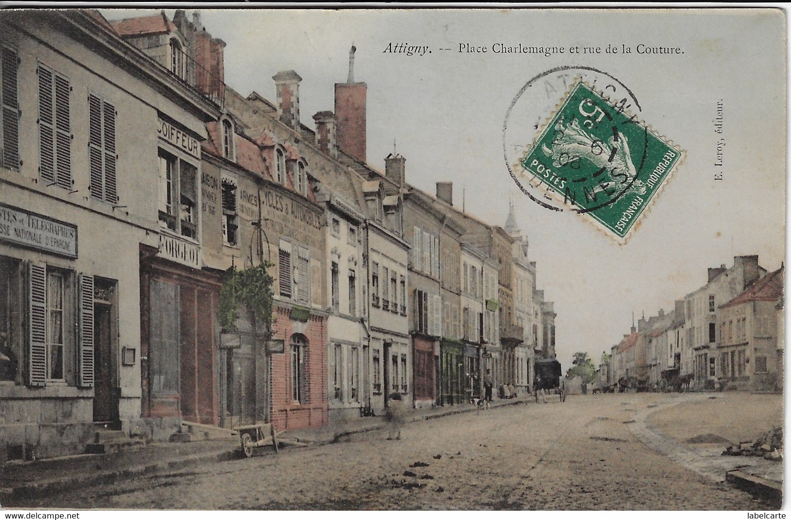 ARDENNES 08.ATTIGNY PLACE CHARLEMAGNE ET RUE DE LA COUTURE - Attigny