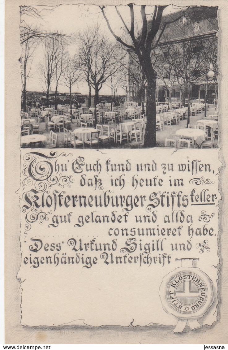 AK - NÖ - Klosterneuburg Alter Schanigarten Vom Kloster Stift - 1908 - Klosterneuburg
