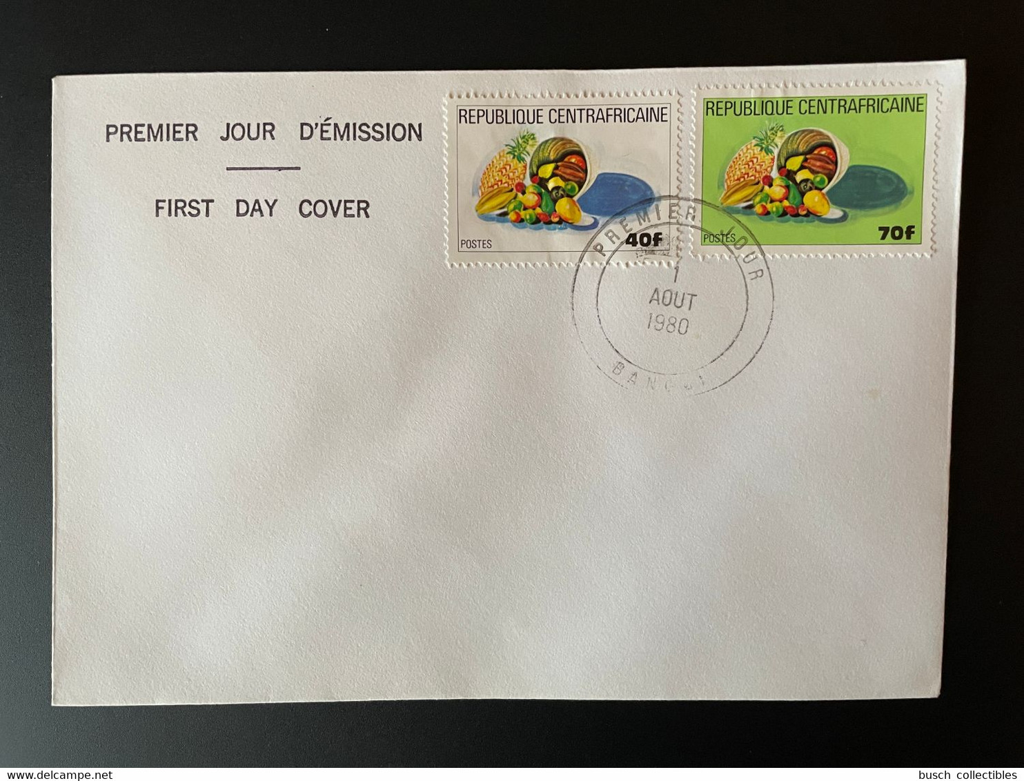 Centrafricaine 1980 Mi. A-B 687 FDC 1er Jour Cover Fruits Früchte Ananas Obst - Central African Republic