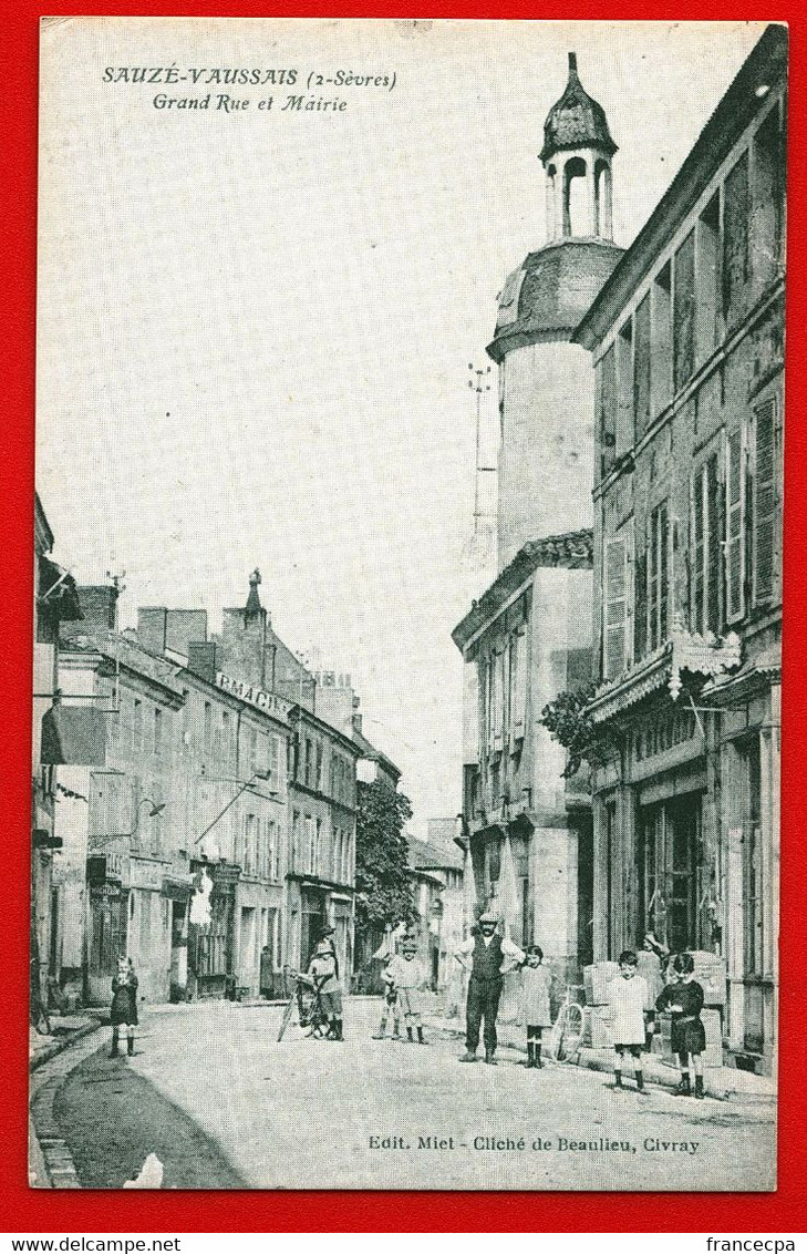 8653 - DEUX SEVRES - SAUZE VAUSSAIS - Grand Rue Et Mairie - Sauze Vaussais