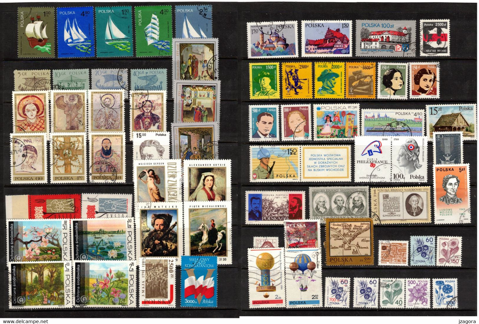 POLAND POLEN POLOGNE COLLECTION 67 USED VARIOUS  STAMPS ,  SOME WITH GUM - Collections