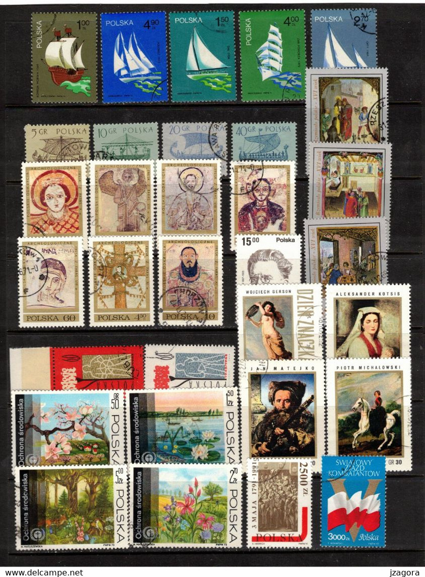 POLAND POLEN POLOGNE COLLECTION 67 USED VARIOUS  STAMPS ,  SOME WITH GUM - Collections