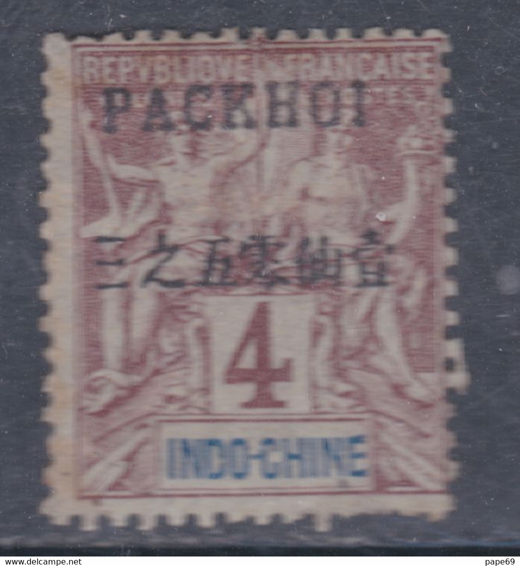 Pakhoi N° 3 (.) Partie De Série Timbres Surchargés : 4 C. Lilas-brun Sur Gris Neuf Sans Gomme Sinon TB - Unused Stamps