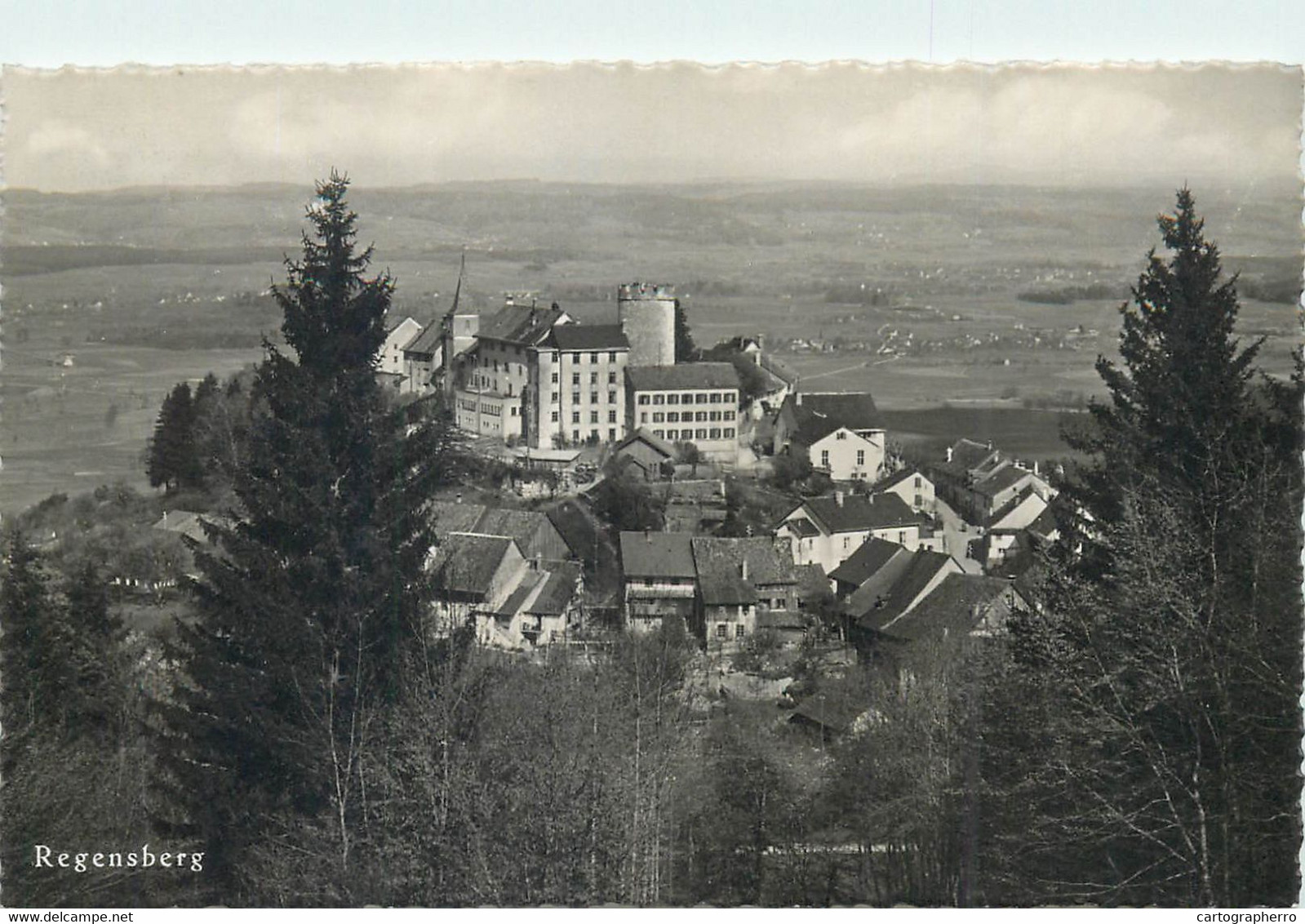 Switzerland Zurich REGENSBERG Hugo Kopp Hill Top City View Postcard - Regensberg