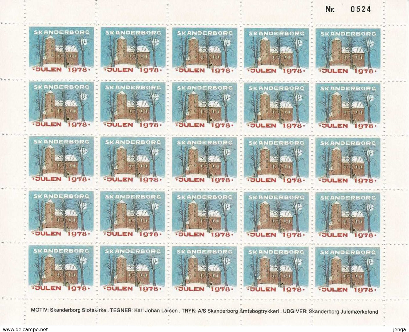 Denmark; Local Christmas Seals - Skanderborg, 1978. 1978, 1981, 3 Full Sheet; MNH(**), Not Folded. - Hojas Completas