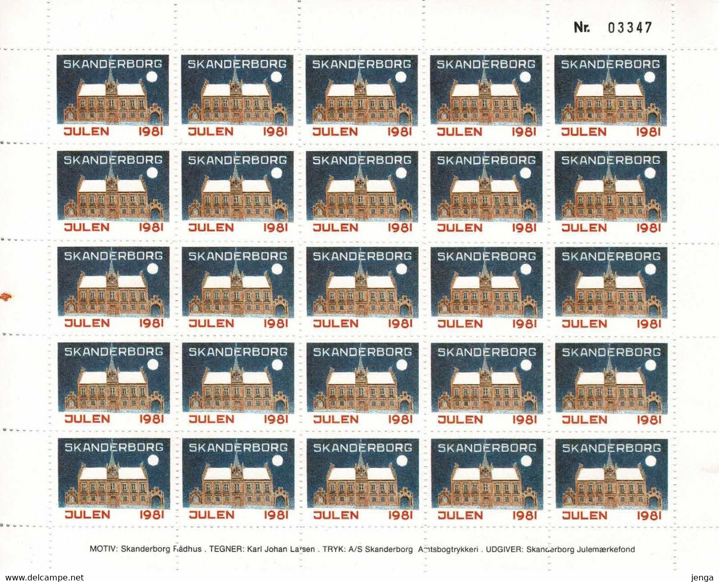 Denmark; Local Christmas Seals - Skanderborg, 1978. 1978, 1981, 3 Full Sheet; MNH(**), Not Folded. - Full Sheets & Multiples