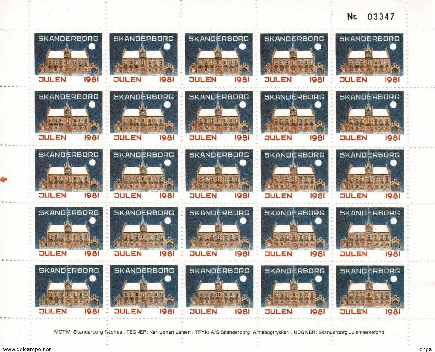 Denmark; Local Christmas Seals - Skanderborg, 1978. 1978, 1981, 3 Full Sheet; MNH(**), Not Folded. - Volledige & Onvolledige Vellen