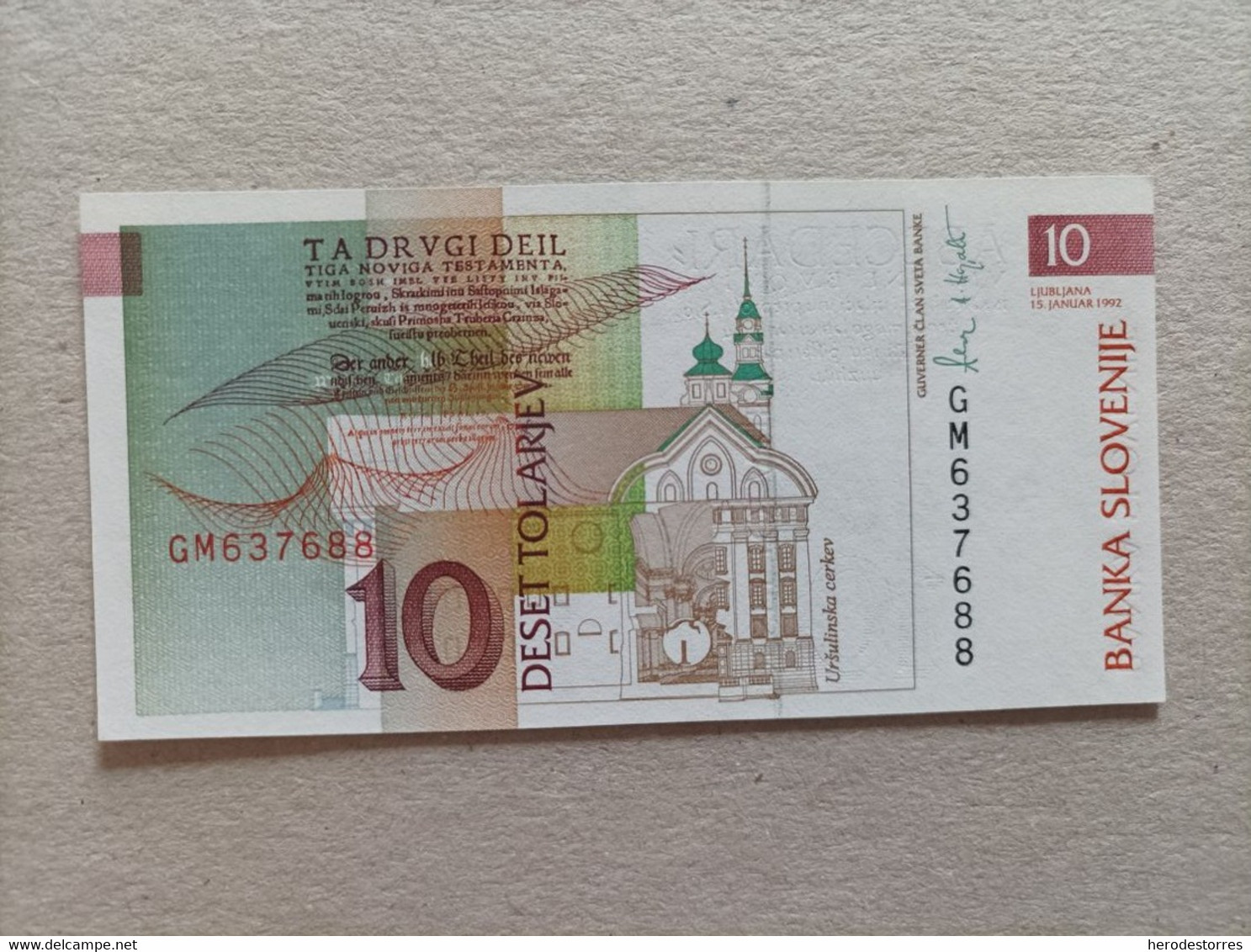 Billete De Eslovenia De 10 Tolarjev, Año 1992, UNCIRCULATED - Slovénie