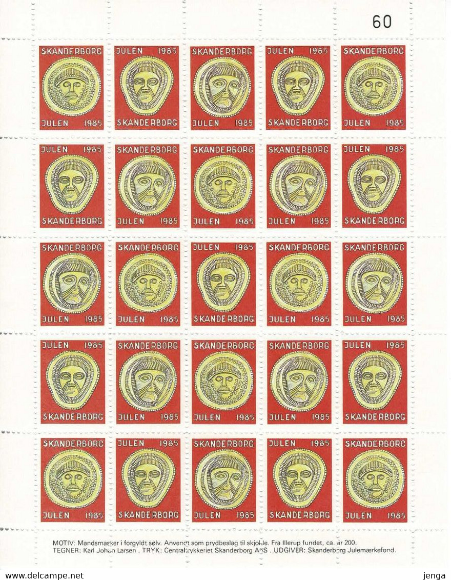 Denmark; Local Christmas Seals - Skanderborg, 1983 - 1986, 4 Full Sheet; MNH(**), Not Folded. - Ganze Bögen