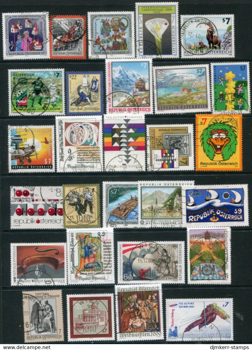 AUSTRIA  2000 Almost Complete Issues Used.  Michel 2302-35 Except 2313, 2323, Blocks 13-15 (Block 13 Is On FDC) - Oblitérés