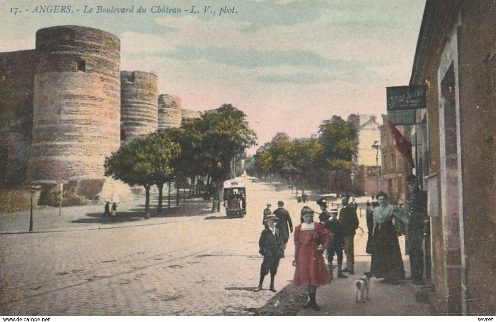 ANGERS. - Le Boulevard Du Château. Carte Aquarellée RARE - Angers