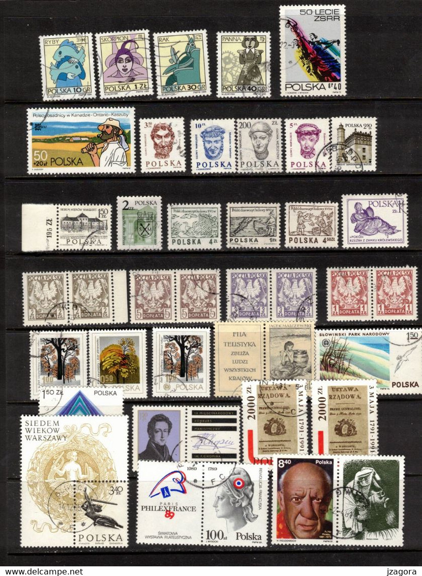POLAND POLEN POLOGNE COLLECTION 64 VARIOUS USED STAMPS MANY WITH GUM - Collections