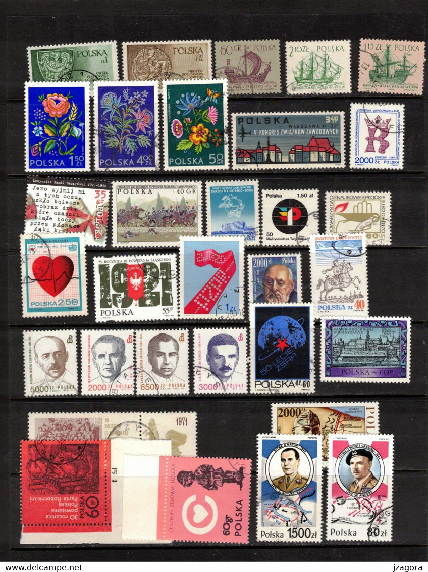 POLAND POLEN POLOGNE COLLECTION 64 VARIOUS USED STAMPS MANY WITH GUM - Collections