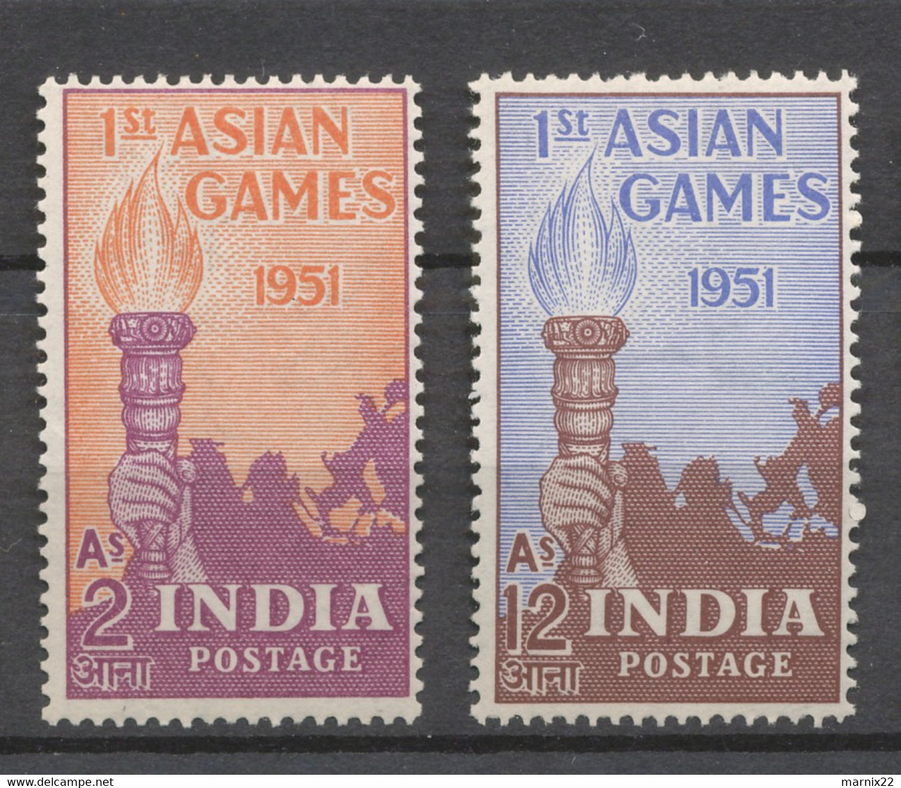 INDIA 1951 -1st ASIAN GAMES - MINT HINGED SET                                                                      Hk119 - Nuevos