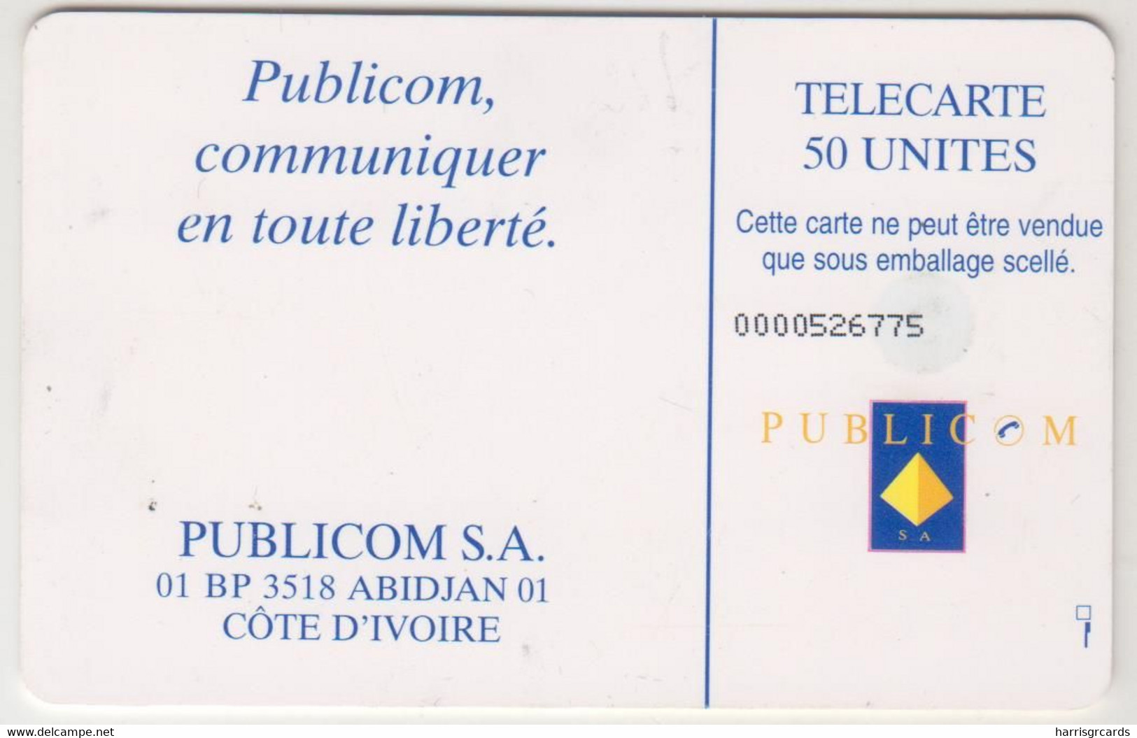 IVORY COAST - Logo 50, Publicom, Used - Costa De Marfil