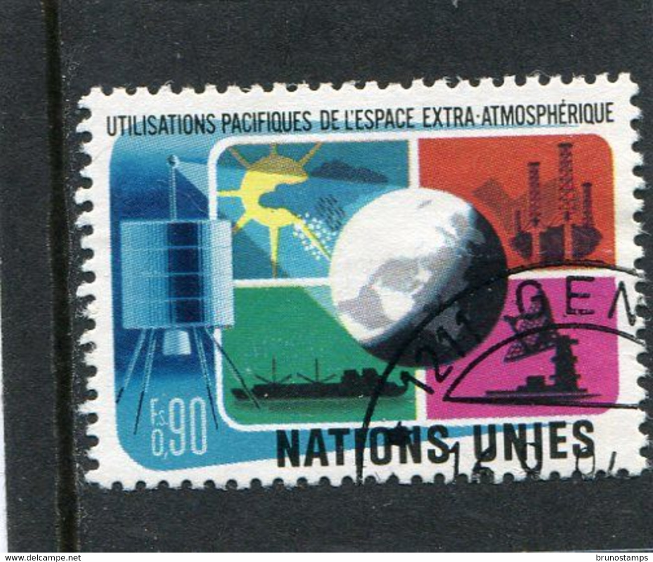 UNITED NATIONS - GENEVE  -  1975  90 C  SPACE    FINE USED - Gebruikt