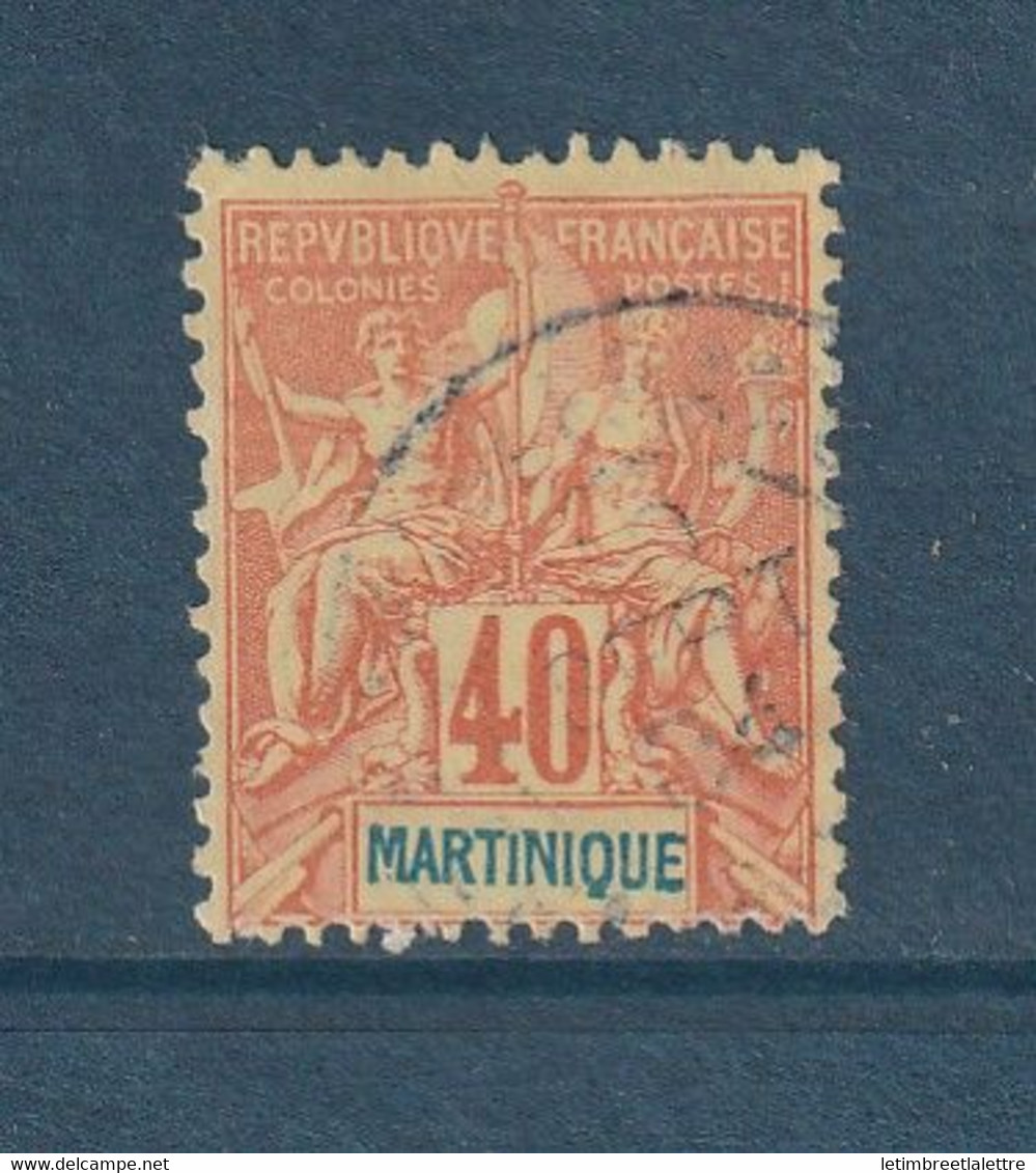 ⭐ Martinique - YT N°40 - Oblitéré - 1892 ⭐ - Usati