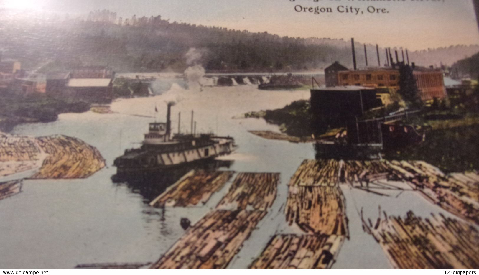 US OREGON  1921 FLOATING LOGS ON WILLAMETTE RIVER OREGON CITY ORE  STAMPS - Sonstige & Ohne Zuordnung