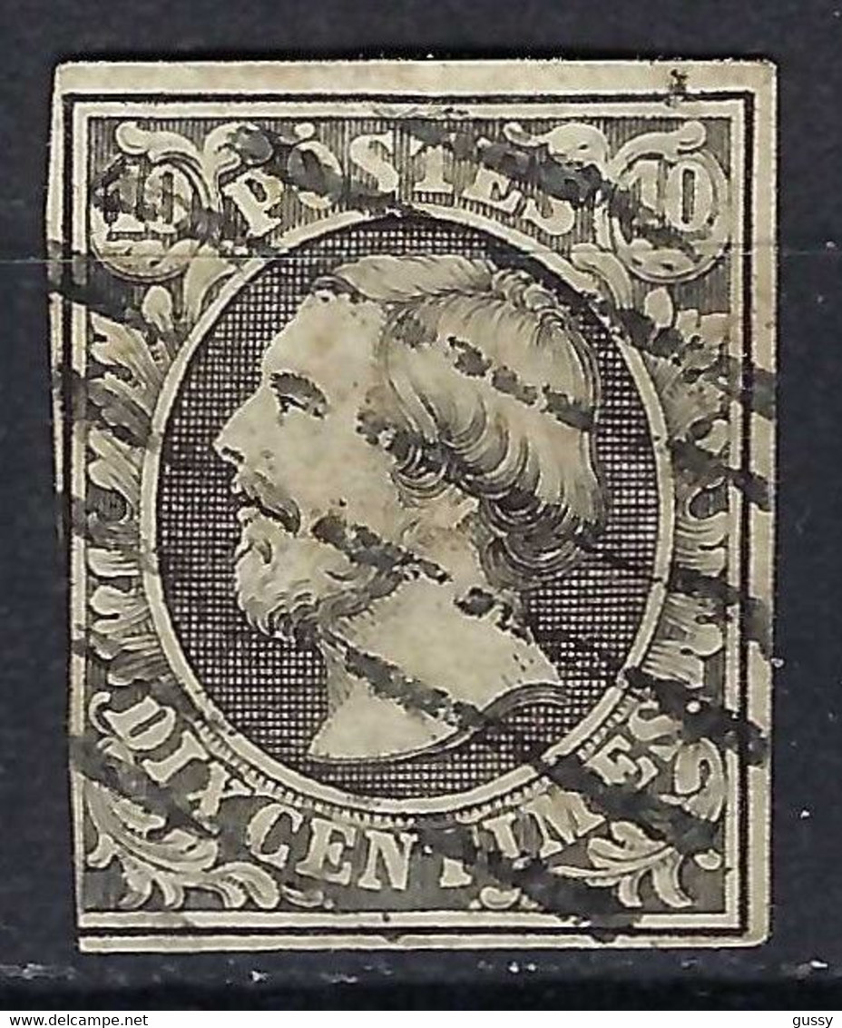 LUXEMBOURG Ca.1852: Le ZNr. 1a, Gris-noir Sur Blanc, Obl. Grille - 1852 Willem III