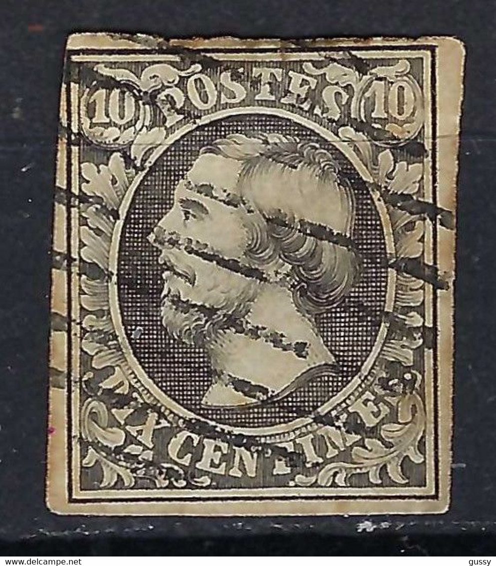 LUXEMBOURG Ca.1852: Le ZNr. 1a, Gris-noir Sur Blanc, Obl. Grille - 1852 Guglielmo III