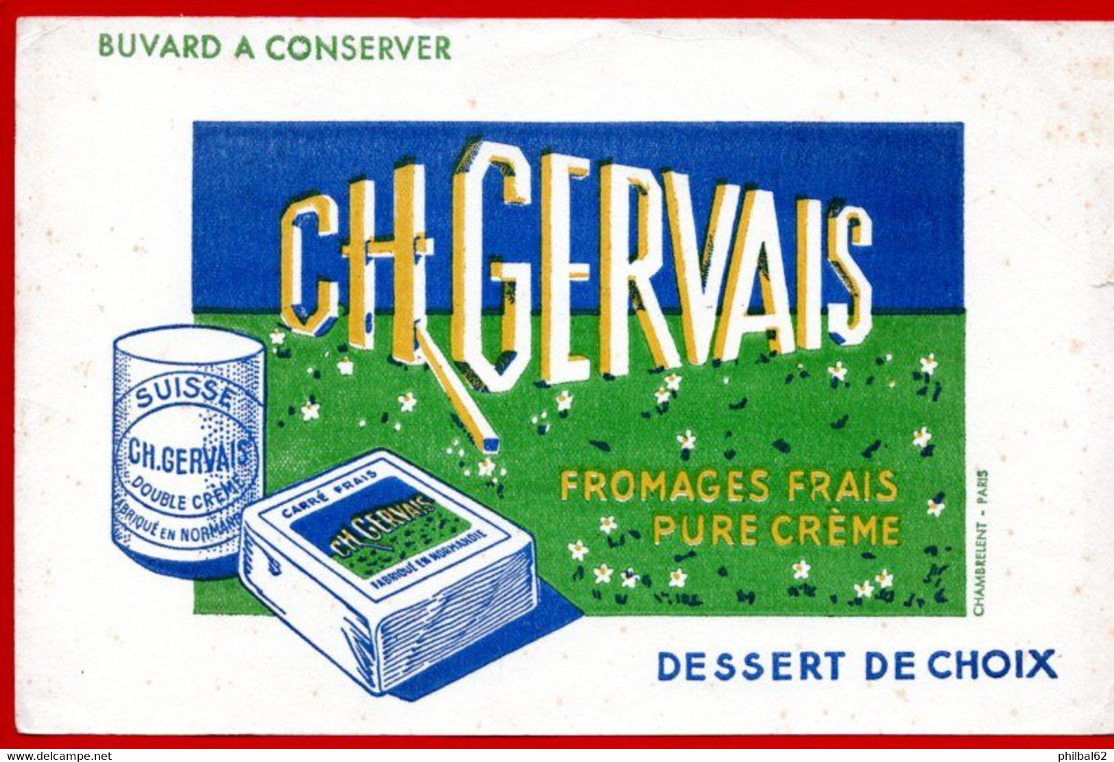 5 Buvards Fromages, Gervais, Graf, Vache Sérieuse. - Lots & Serien