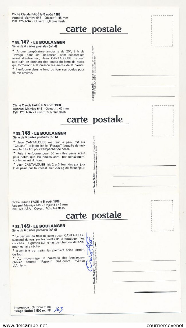 CPM - LIMOGNE EN QUERCY (Lot) - Le Boulanger, M. Jean Cantaloube - Beauregard - Claude Fagé 88.144 à 88.149