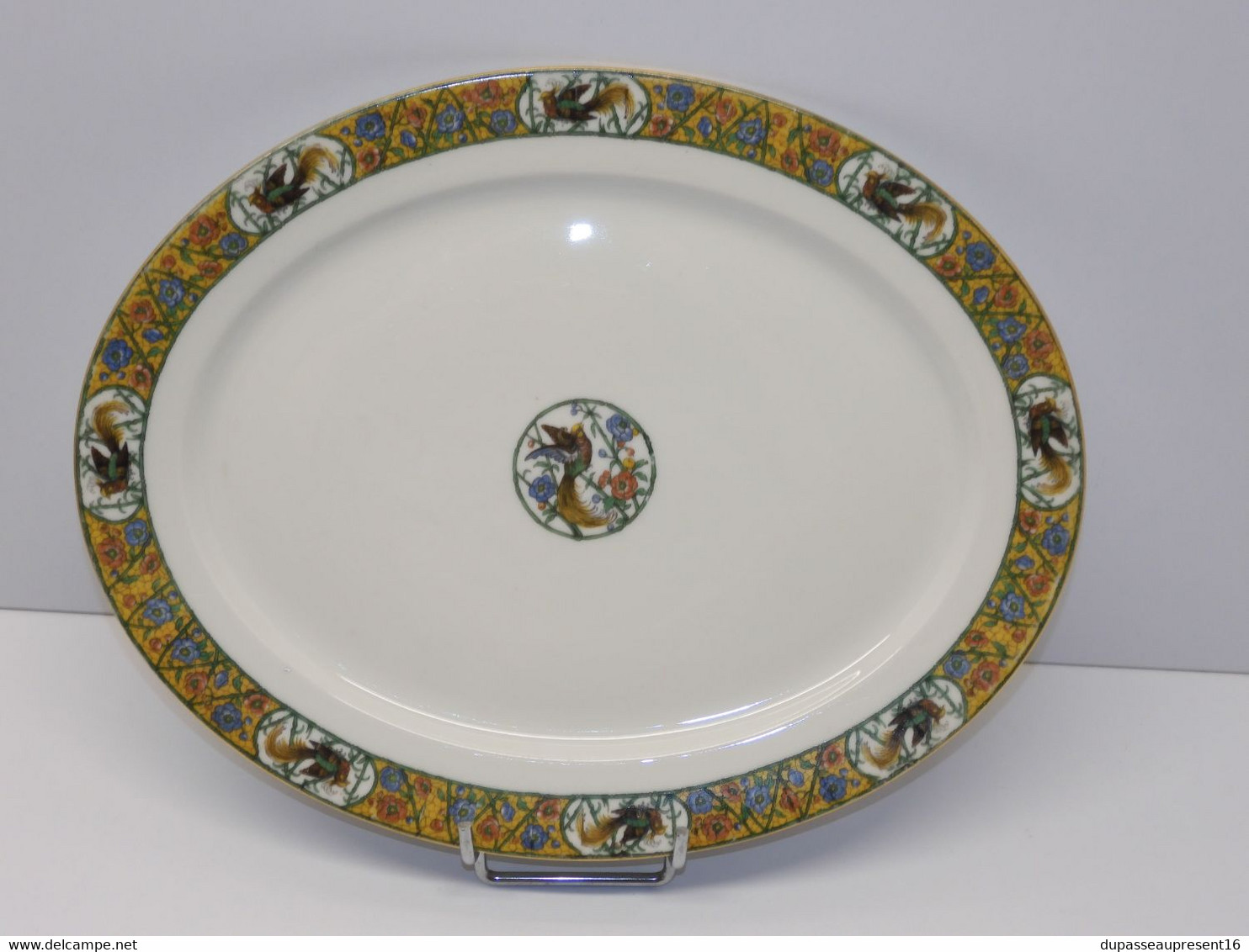 *TRES JOLI ANCIEN PLAT OVAL PORCELAINE ANCIENNE LIMOGES WG & Cie déco TABLE E