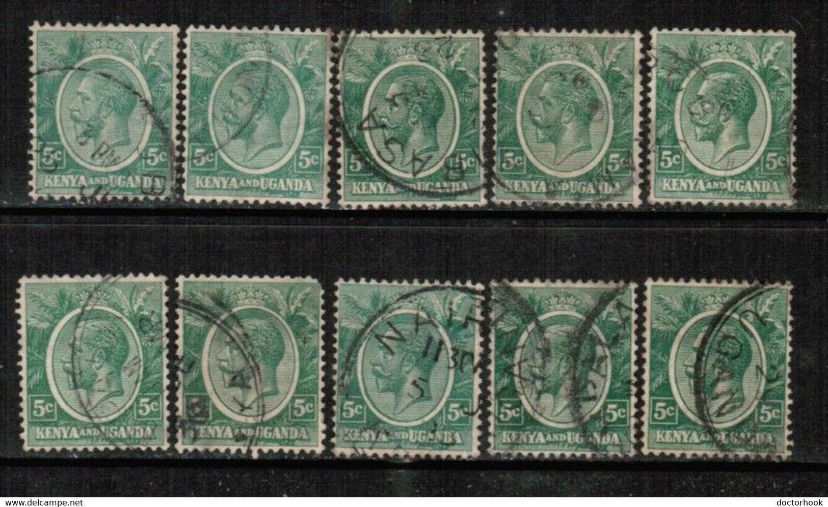 KENYA & UGANDA   Scott # 20 USED WHOLESALE LOT OF 10 (CONDITION AS PER SCAN) (WH-611) - Kenya & Oeganda