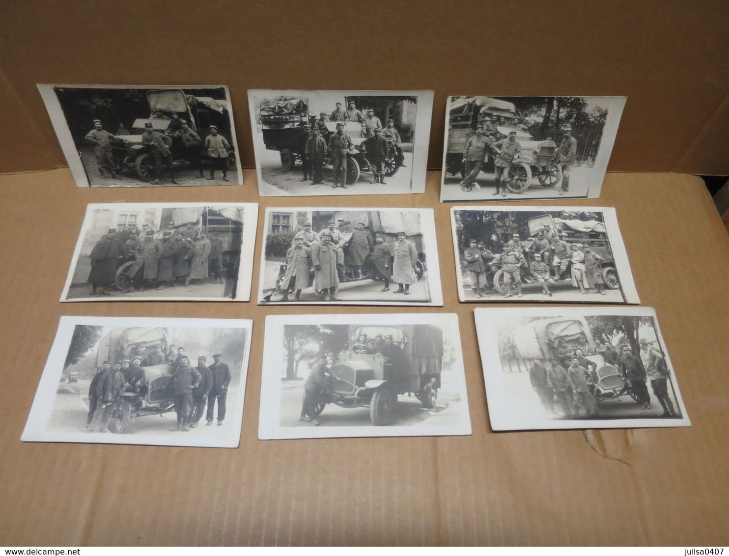 BOULOGNE SUR SEINE (92) Guerre 1914-18 Ensemble De 9 Cartes Photos Camions Militaires Gros Plans - Boulogne Billancourt