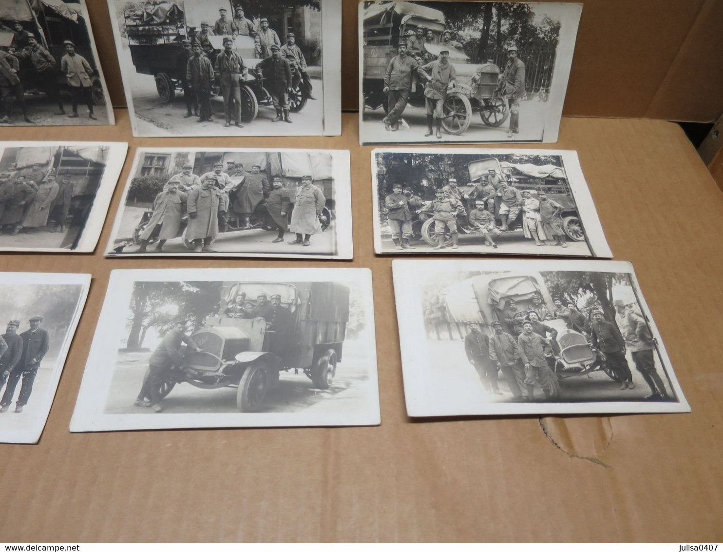 BOULOGNE SUR SEINE (92) Guerre 1914-18 Ensemble De 9 Cartes Photos Camions Militaires Gros Plans - Boulogne Billancourt