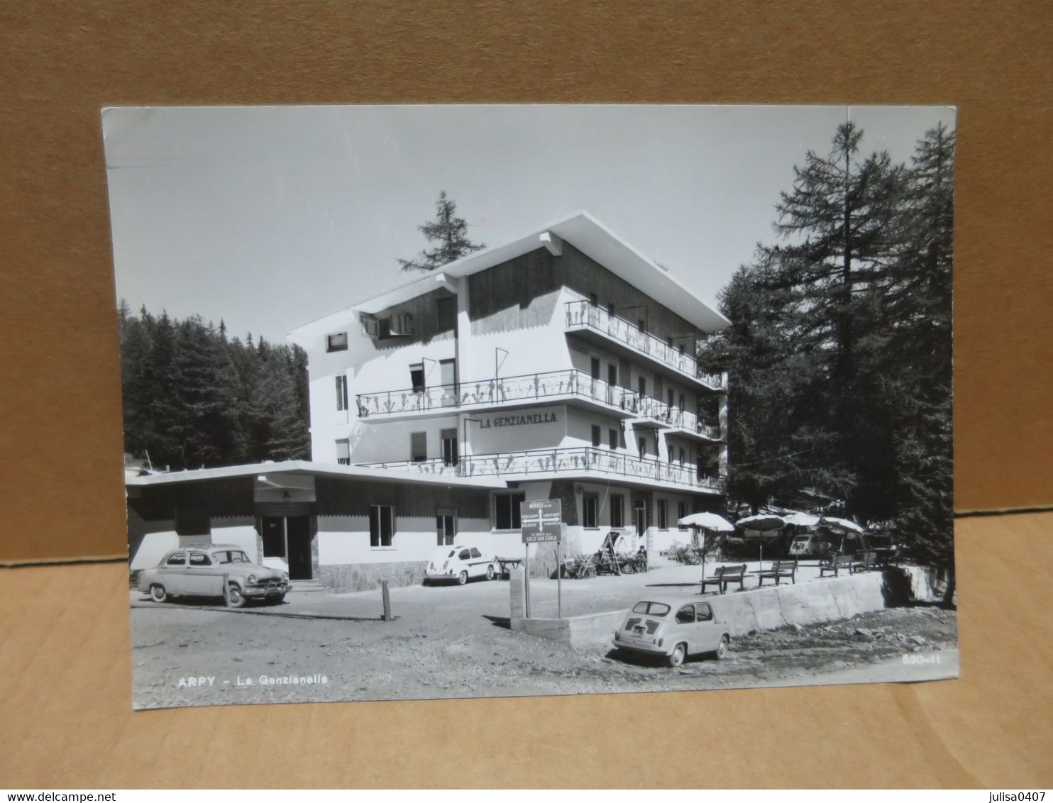 ARPY (Italie) Cpsm La Genzianella Hotel Automobiles Oblitération Mécanique Affreteurs Routiers - Autres & Non Classés