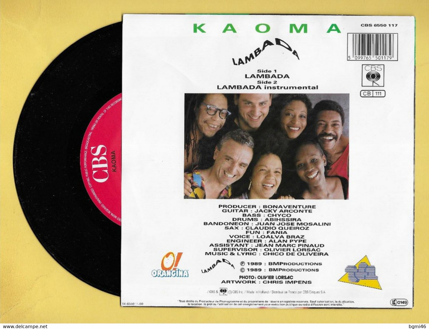 Disque Vinyle 45 Tours : KAOMA : LAMBADA...Scan C : Voir 2 Scans - Dance, Techno En House