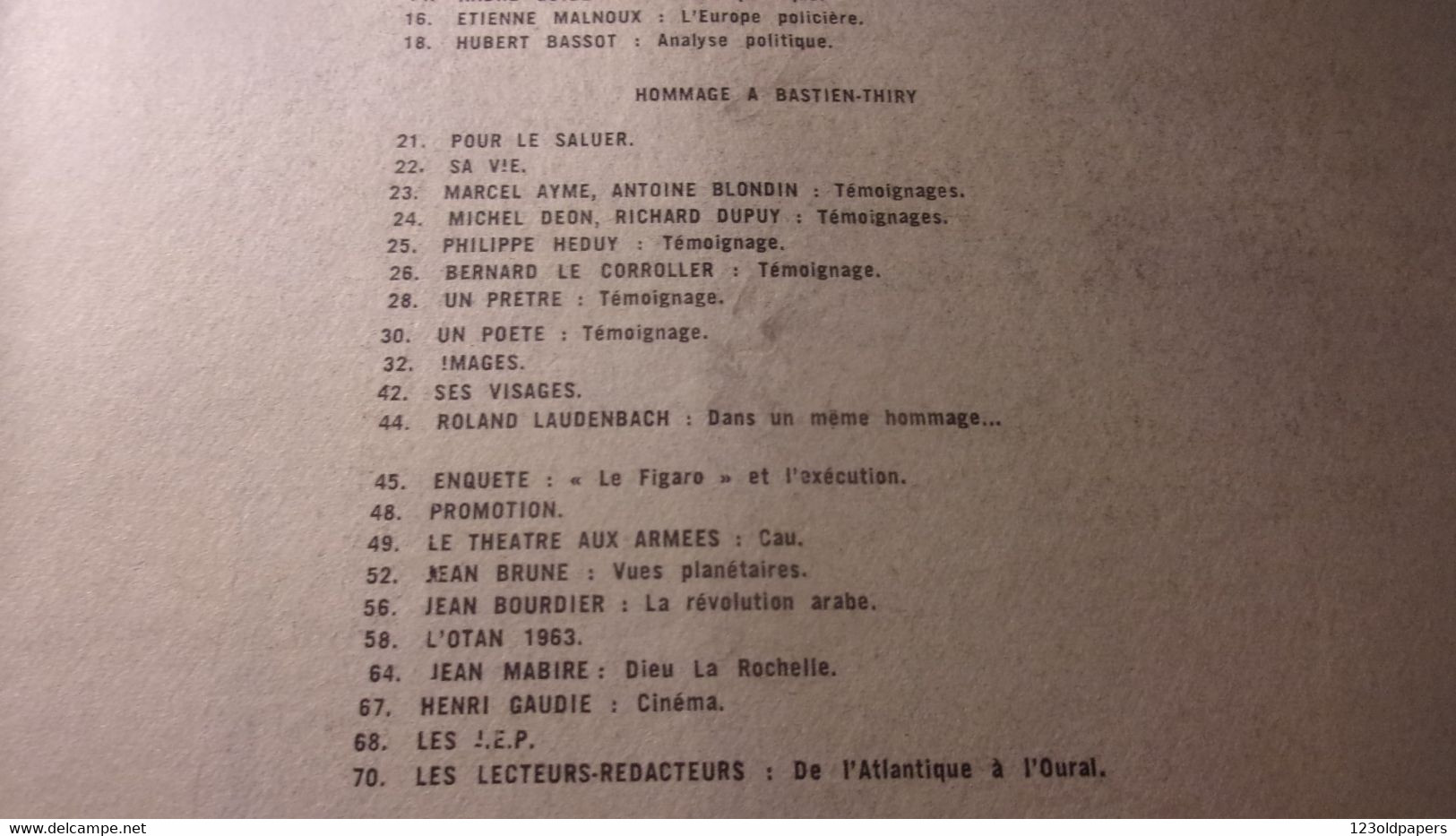 BASTIEN THIRY L ESPRIT PUBLIC 1963 NUMERO SPECIAL  GUERRE ALGERIE DE GAULLE OAS REFERENDUM - Documents