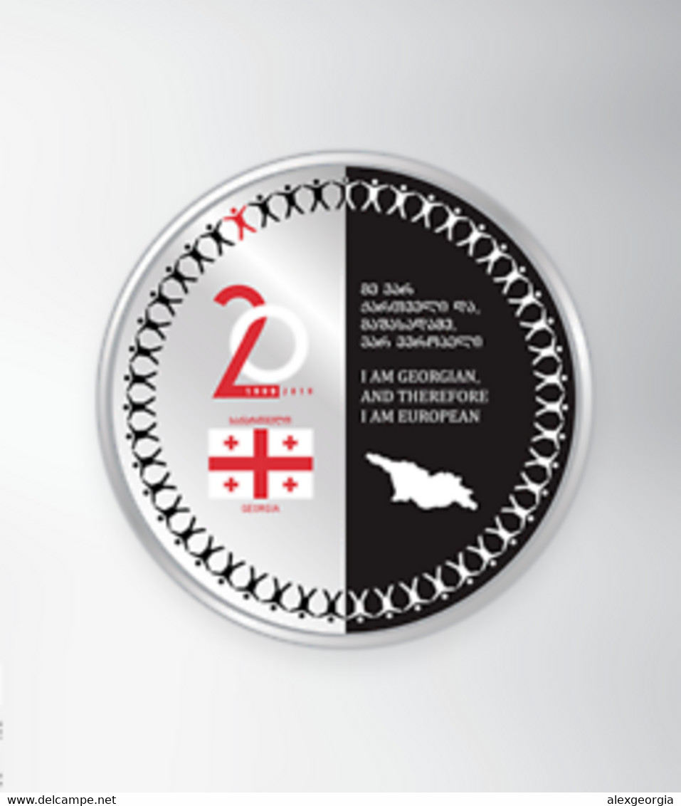 Georgia 5 Lari 2019 PROOF 70th Anniversary Of The Council Of Europe And 20th Anniversary Of The Accession Of Georgia - Georgia