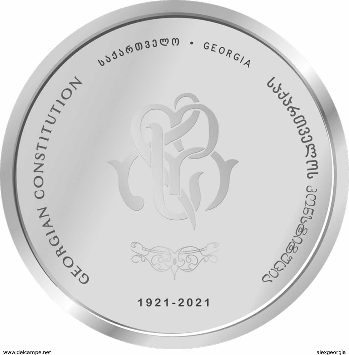 Georgia 5 Lari 2021 PROOF 100th Anniversary Of The Adoption Of The First Constitution Of Georgia Silver 925 Pr Weight 15 - Georgia