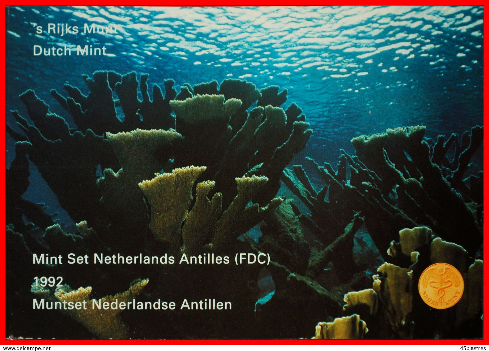 * FDC SET: NETHERLANDS ANTILLES ★ 1 - 2 1/2 - 5-10-25 CENTS 1-2 1/2 GULDEN 1992! UNC MINT LUSTRE★LOW START ★ NO RESERVE! - Netherlands Antilles