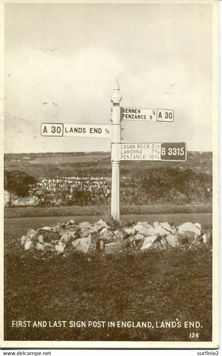 CORNWALL - LANDS END - FIRST AND LAST SIGN POST IN ENGLAND Co1264 - Land's End