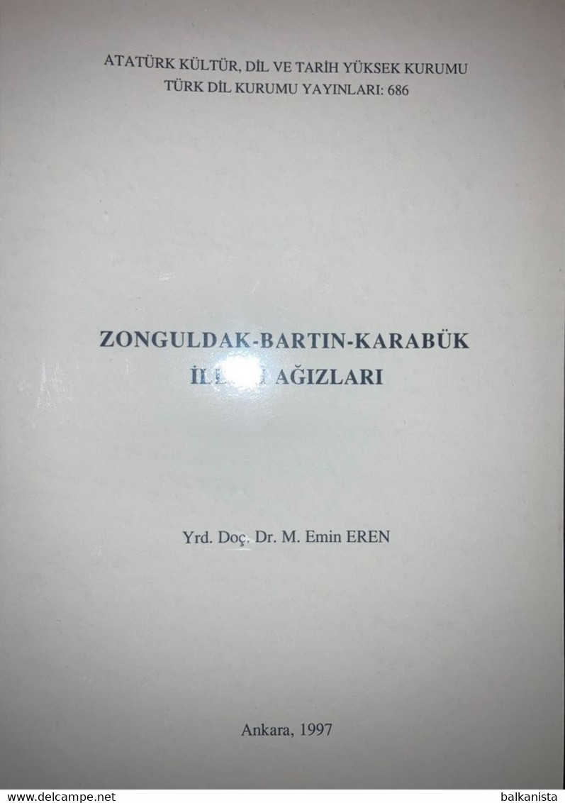 Zonguldak Bartın Karabuk Illeri Agizlari Turkish Zonguldak Bartın Karabuk Dialect - Dictionnaires