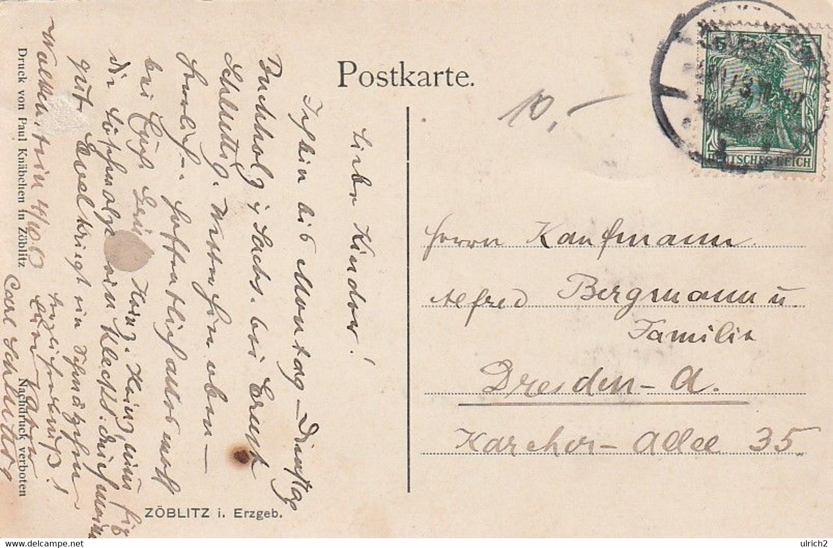 AK Katzenstein Im Schwarzwassertal - 1913 (61498) - Marienberg
