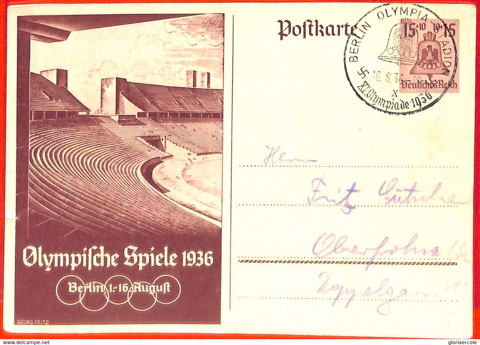 Aa2573 - Germany - POSTAL HISTORY - 1936 Olympic Games SPECIAL POSTMARK Football - Estate 1936: Berlino
