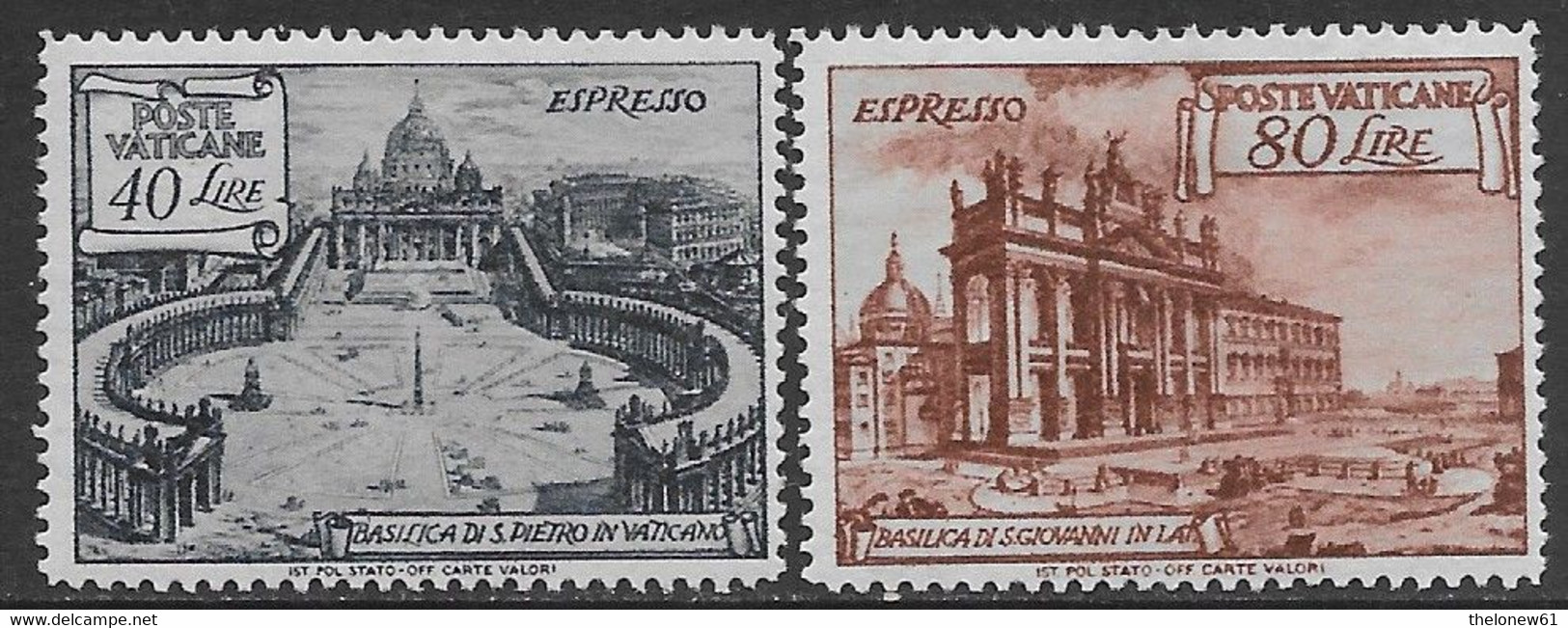 Vaticano Vatican 1949 Basiliche Espresso Sa N.E11-E12 Completa Nuova MH * - Priority Mail